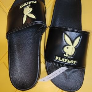 PacSun Kids Black and Yellow Slide Sandals